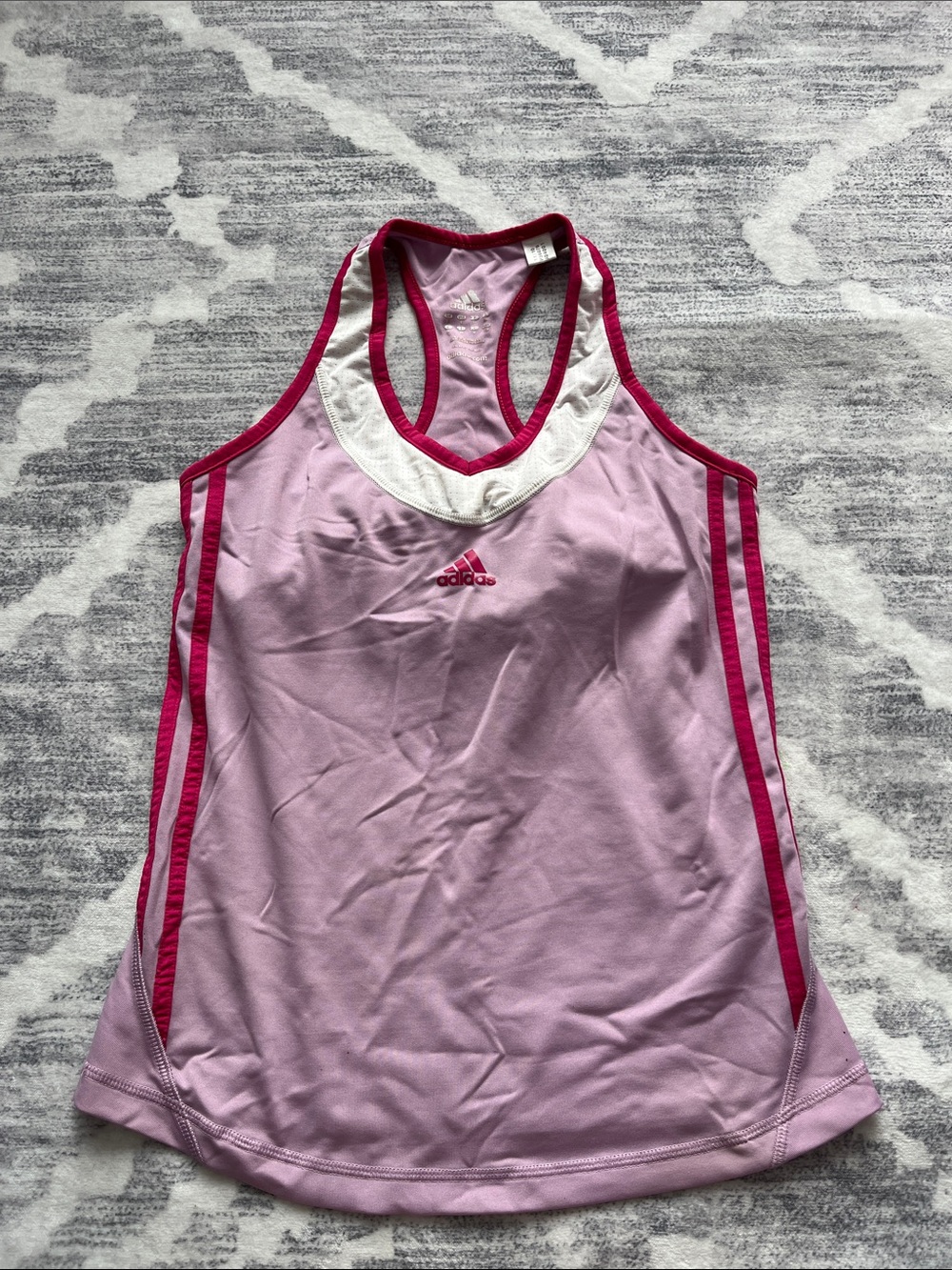 adidas Light Pink and Fuchsia Racerback Tennis Tank